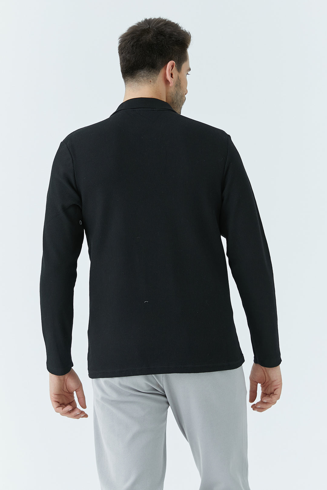 MPL Men's Polo Neck Quilted Waffle Sweatshirt 5708 - Aurora
