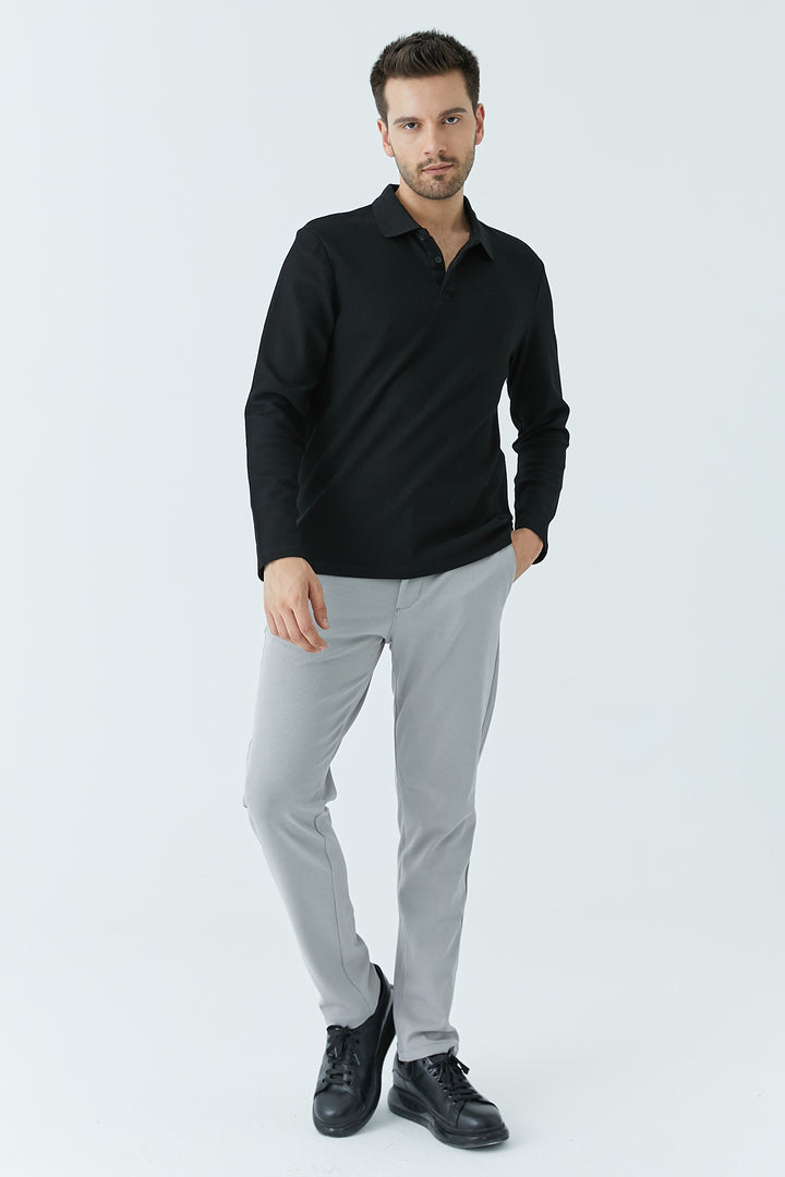 MPL Men's Polo Neck Quilted Waffle Sweatshirt 5708 - Aurora