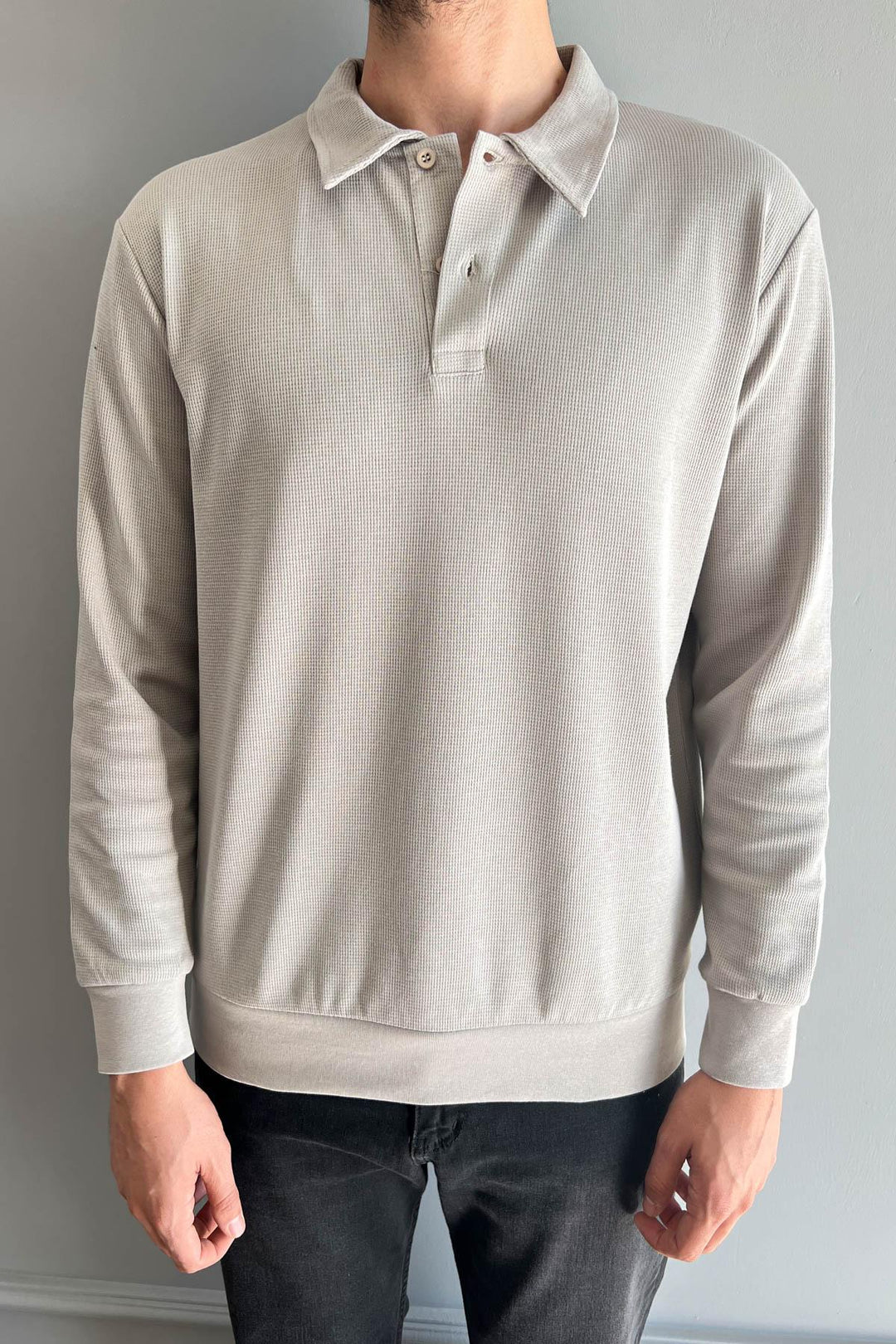MPL Men's Polo Neck Waffle Sweatshirt 5717 - Columbia