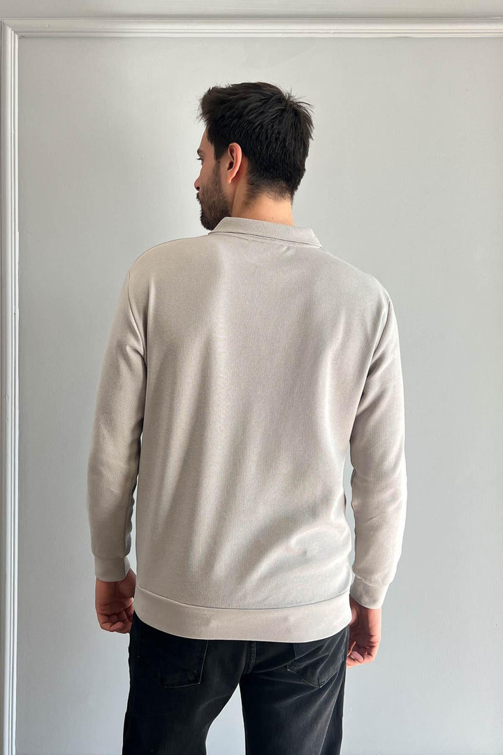 MPL Men's Polo Neck Waffle Sweatshirt 5717 - Columbia