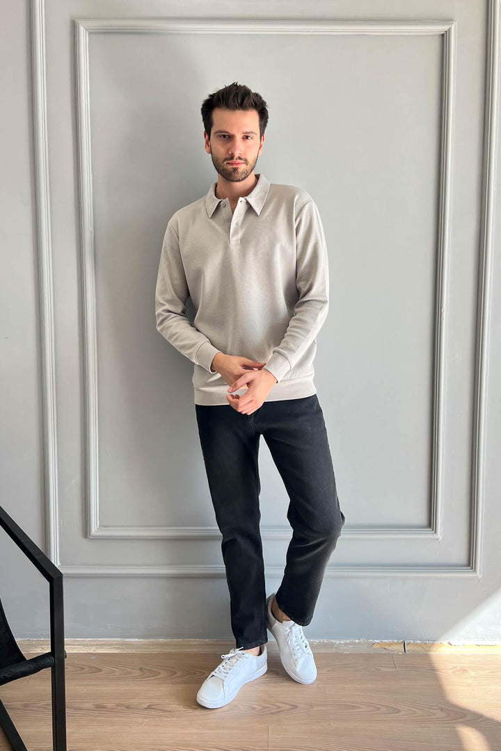 MPL Men's Polo Neck Waffle Sweatshirt 5717 - Columbia