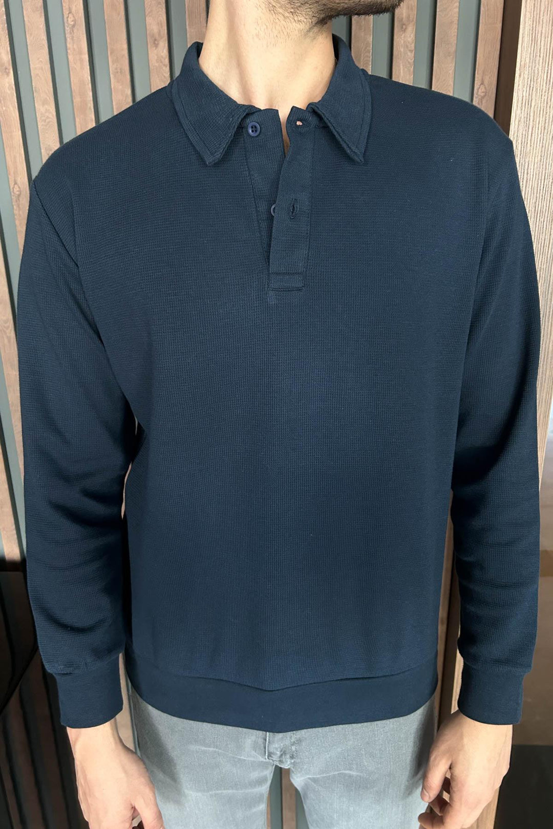 MPL Men's Polo Neck Waffle Sweatshirt 5717 - Sun Prairie
