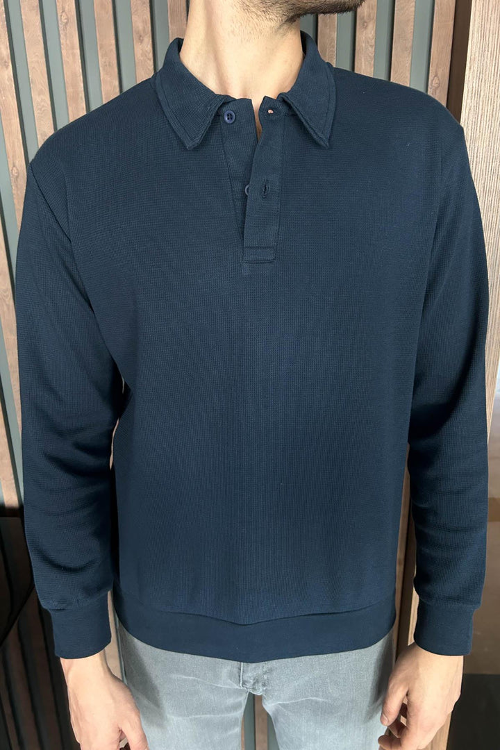 MPL Men's Polo Neck Waffle Sweatshirt 5717 - Sun Prairie