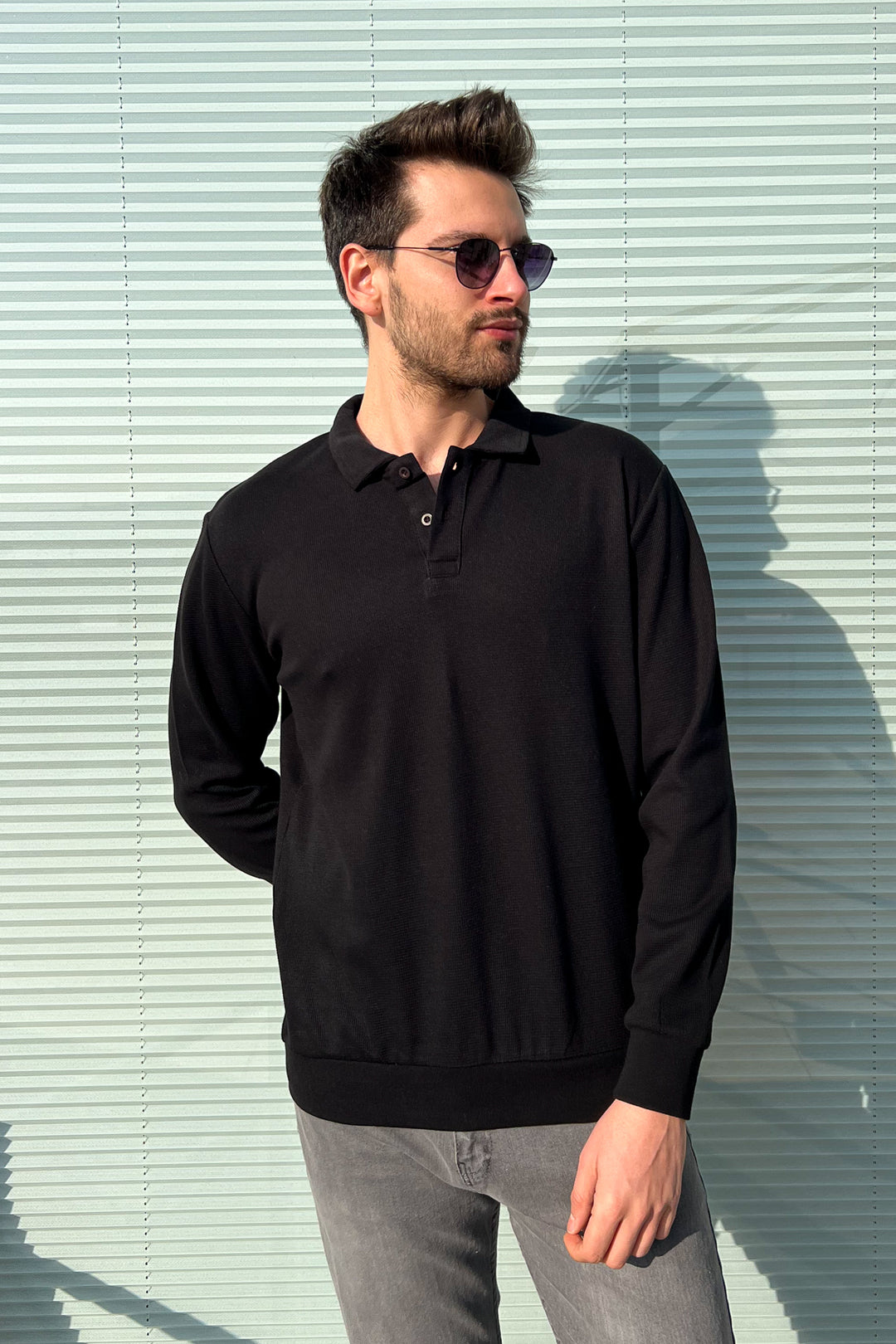 MPL Men's Polo Neck Waffle Sweatshirt 5717 - Zapopan