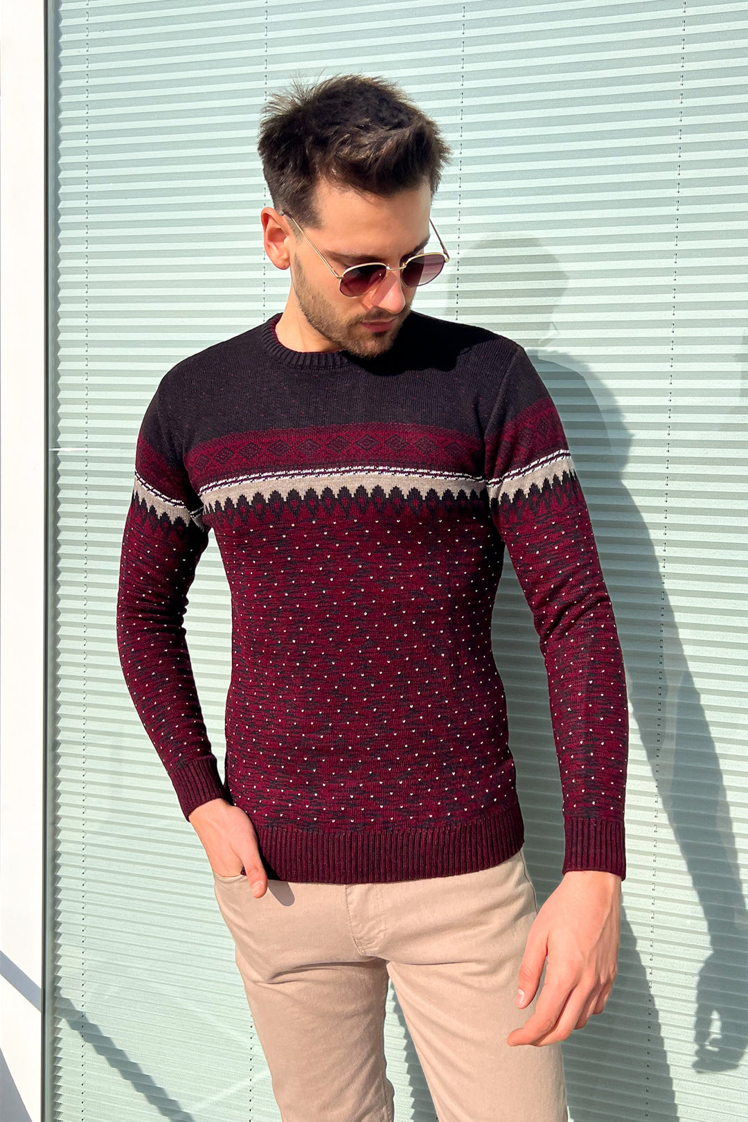 MPL Men's Patterned Knit Sweater 121 - Luhansk