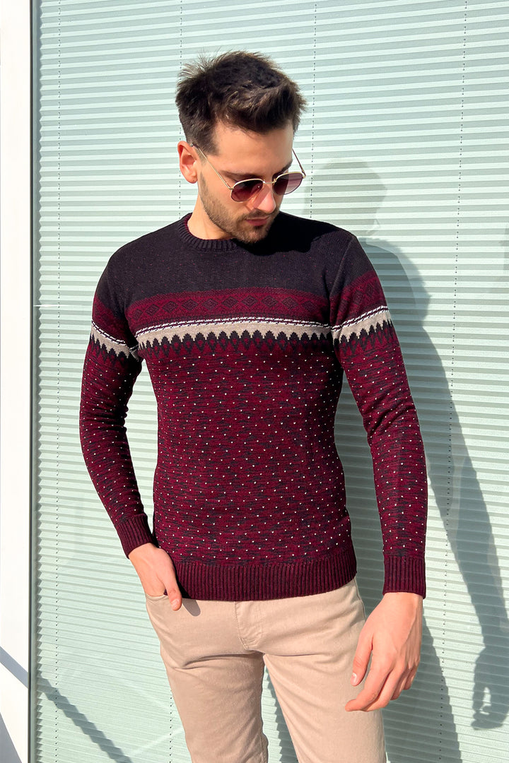 MPL Men's Patterned Knit Sweater 121 - Luhansk