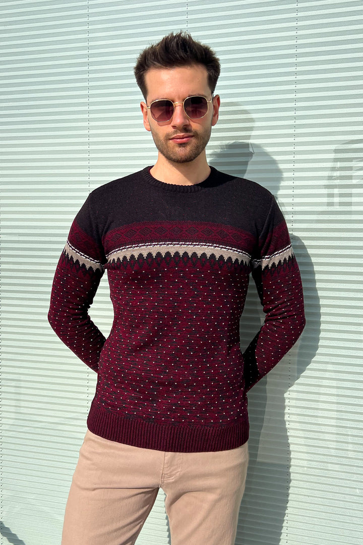 MPL Men's Patterned Knit Sweater 121 - Luhansk