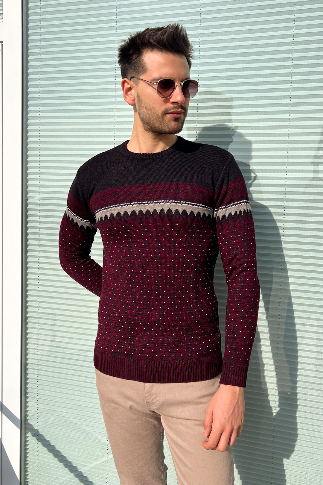 MPL Men's Patterned Knit Sweater 121 - Luhansk