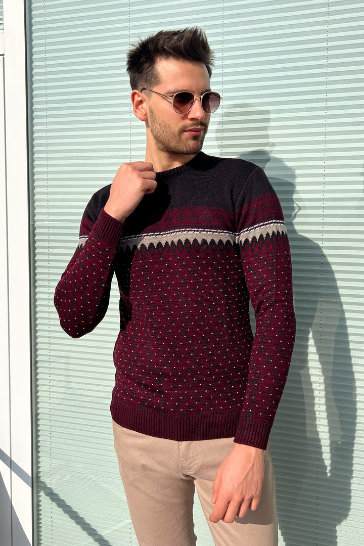 MPL Men's Patterned Knit Sweater 121 - Luhansk