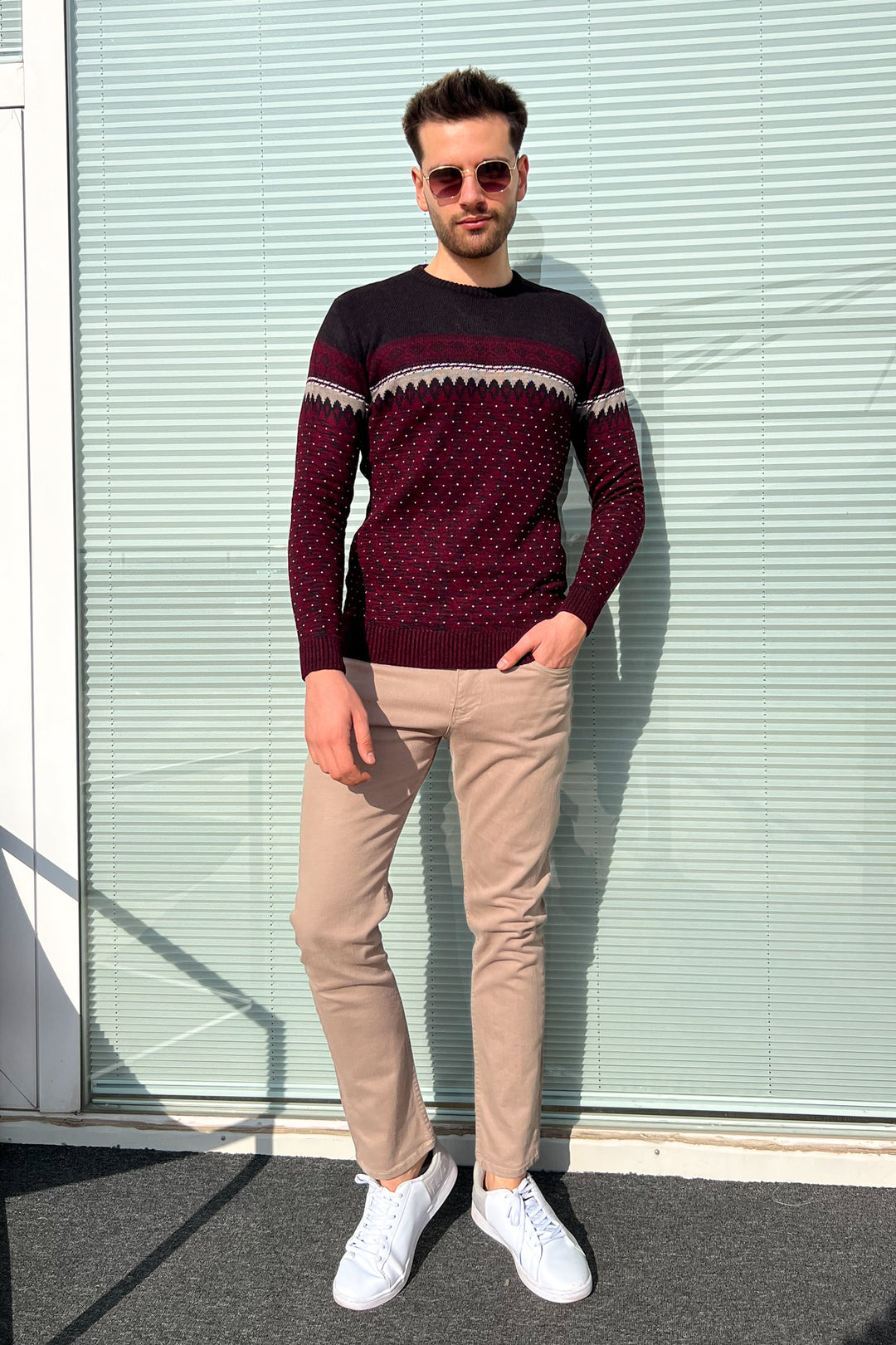 MPL Men's Patterned Knit Sweater 121 - Luhansk