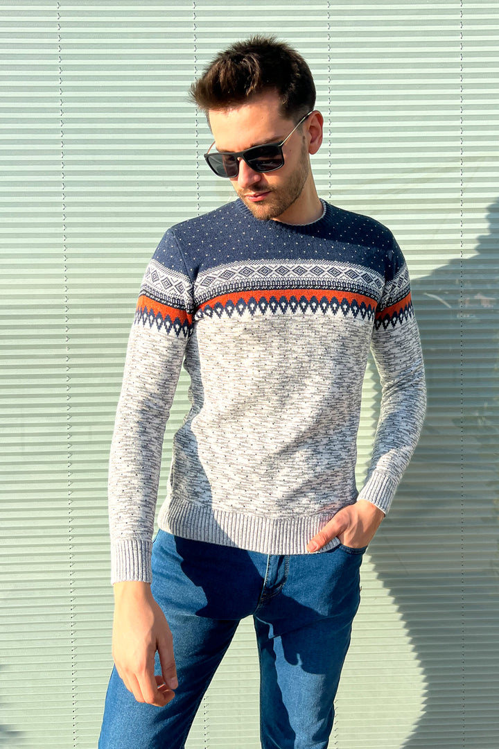 MPL Men's Patterned Knit Sweater 121 - Hildesheim