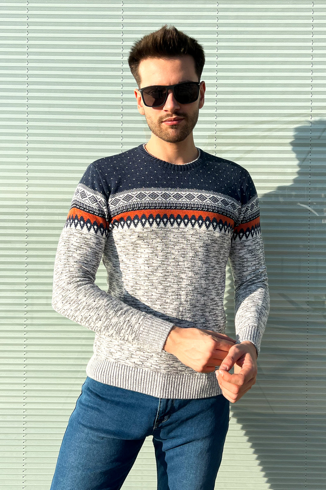 MPL Men's Patterned Knit Sweater 121 - Hildesheim