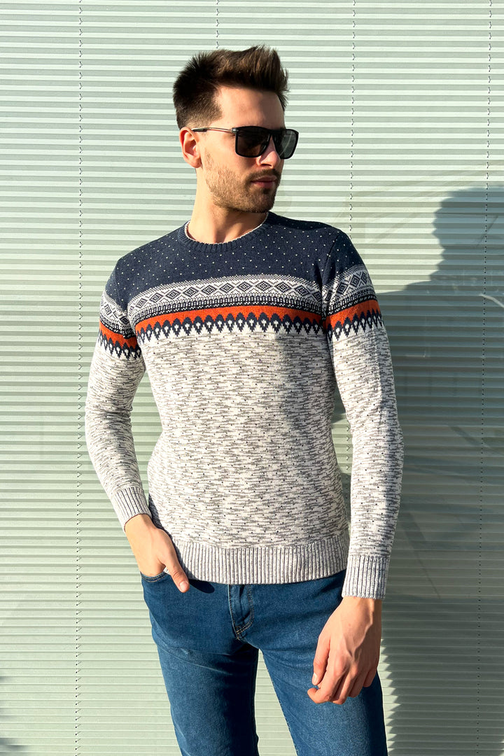MPL Men's Patterned Knit Sweater 121 - Hildesheim