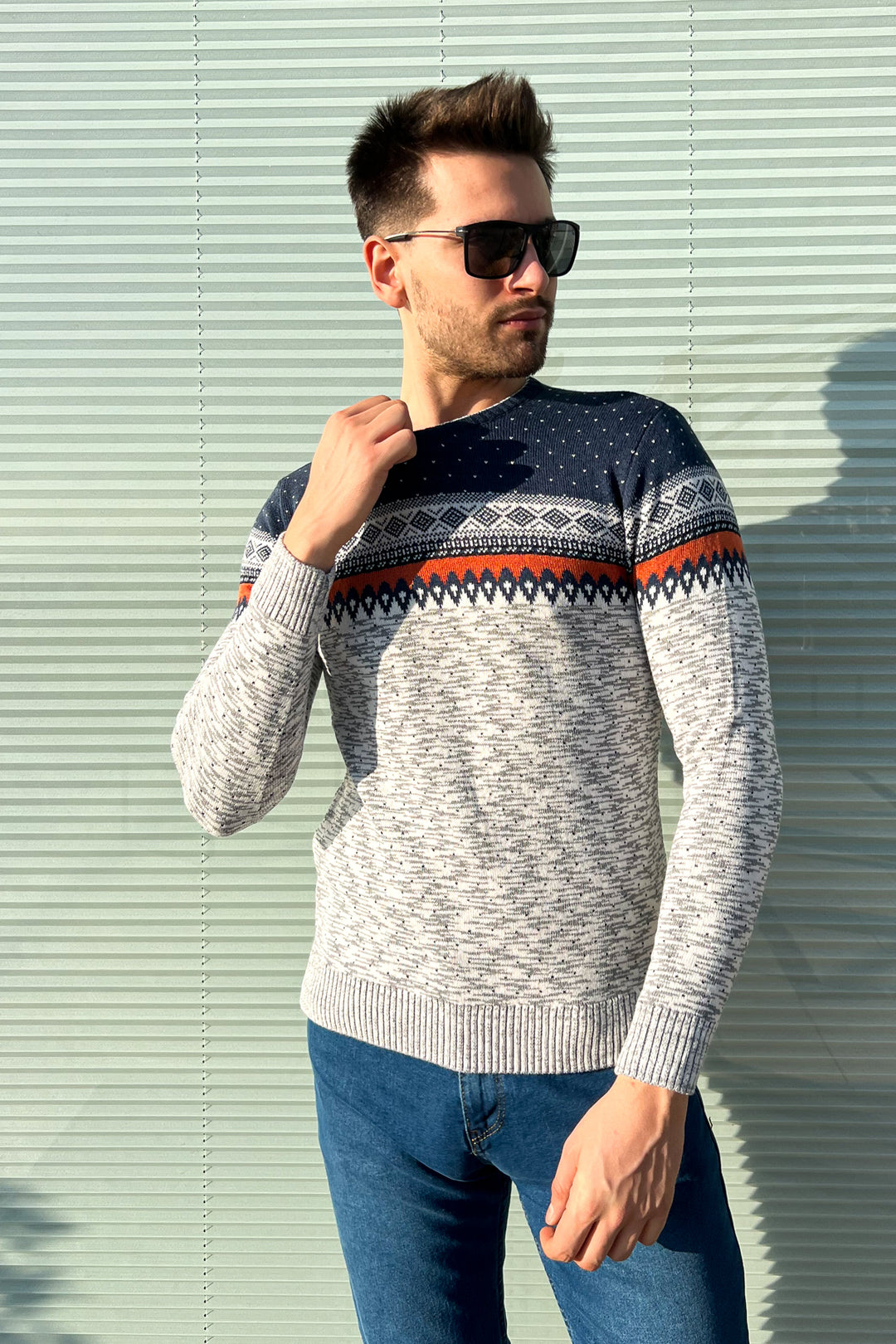 MPL Men's Patterned Knit Sweater 121 - Hildesheim