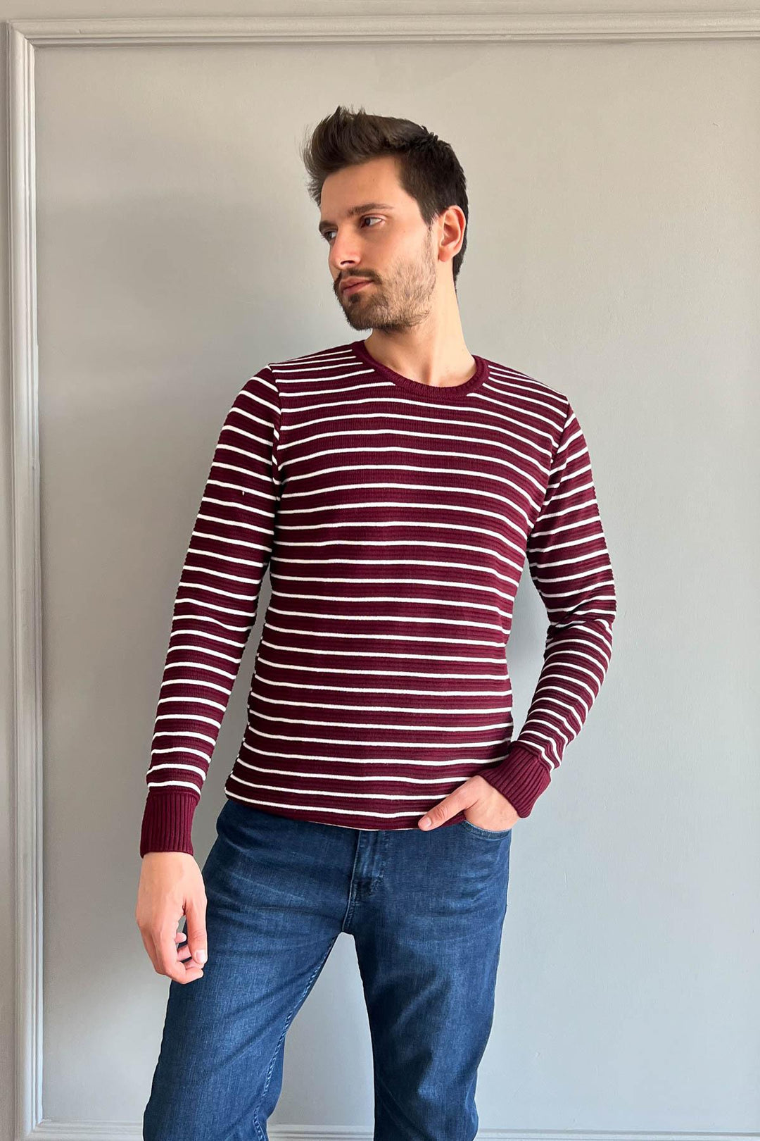 MPL Men's Striped Turtleneck Sweater 213 - Findlay