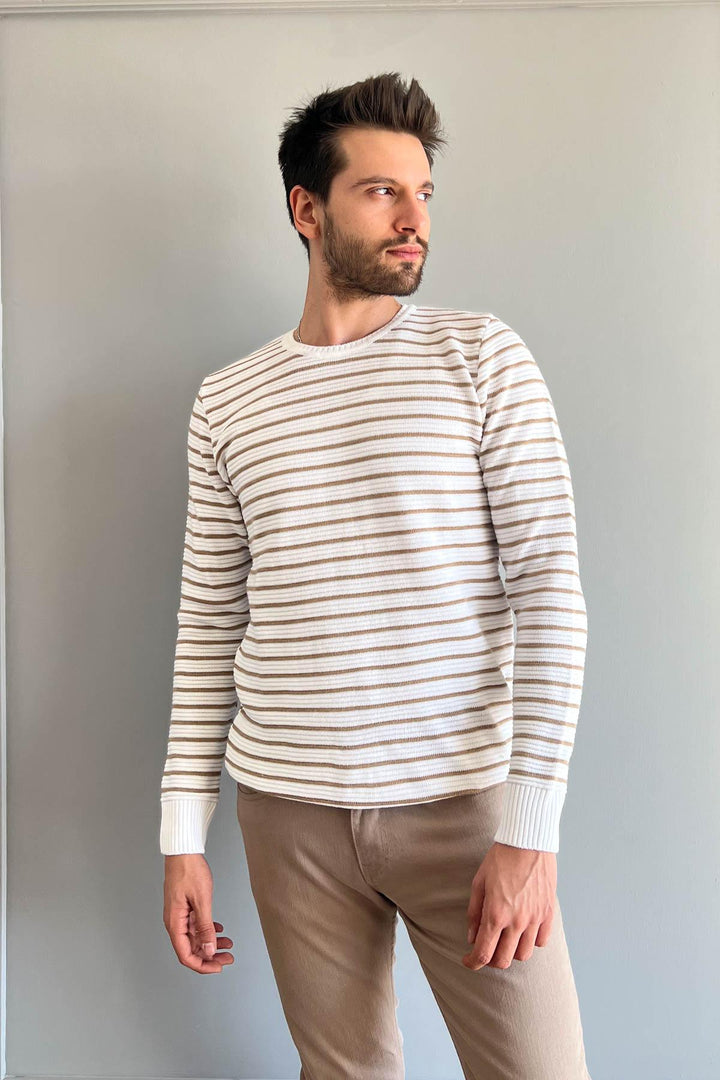 MPL Men's Striped Turtleneck Sweater 213 - Wheaton
