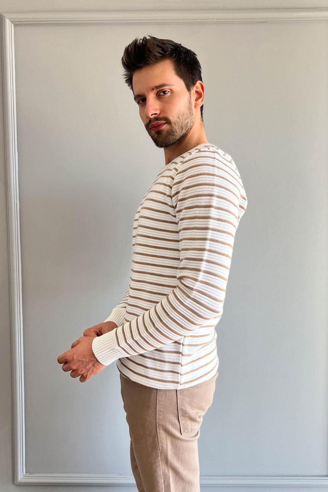 MPL Men's Striped Turtleneck Sweater 213 - Wheaton