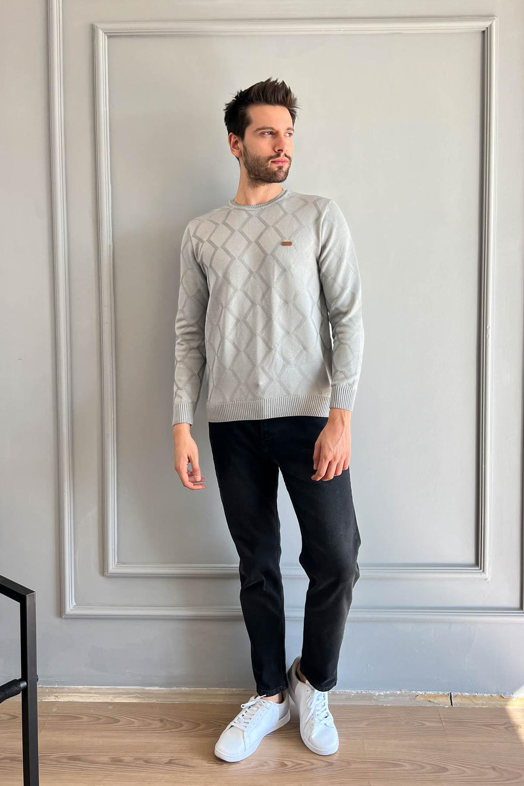 MPL Men's Bicycle Collar Baklava Patterned Sweater 401 - Drummondville