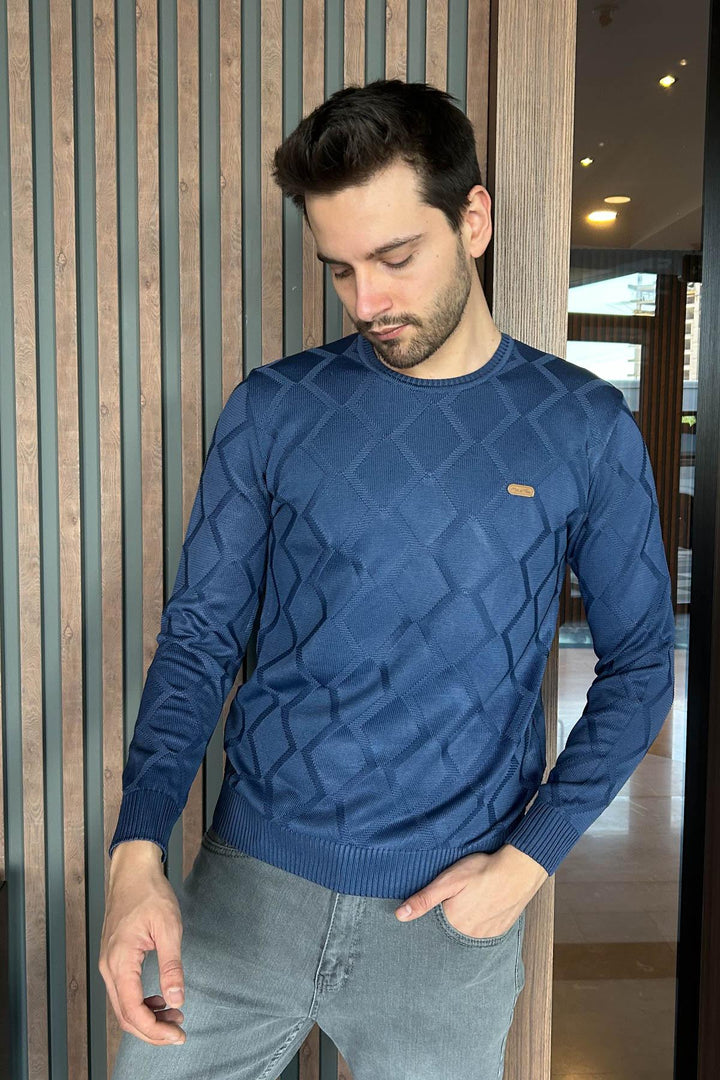 MPL Men's Bicycle Neck Baklava Patterned Sweater 401 - Tallaght