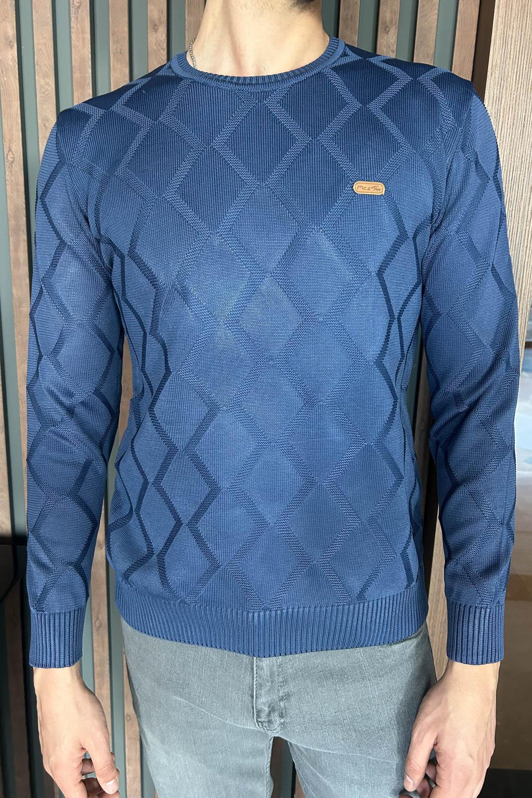 MPL Men's Bicycle Neck Baklava Patterned Sweater 401 - Tallaght