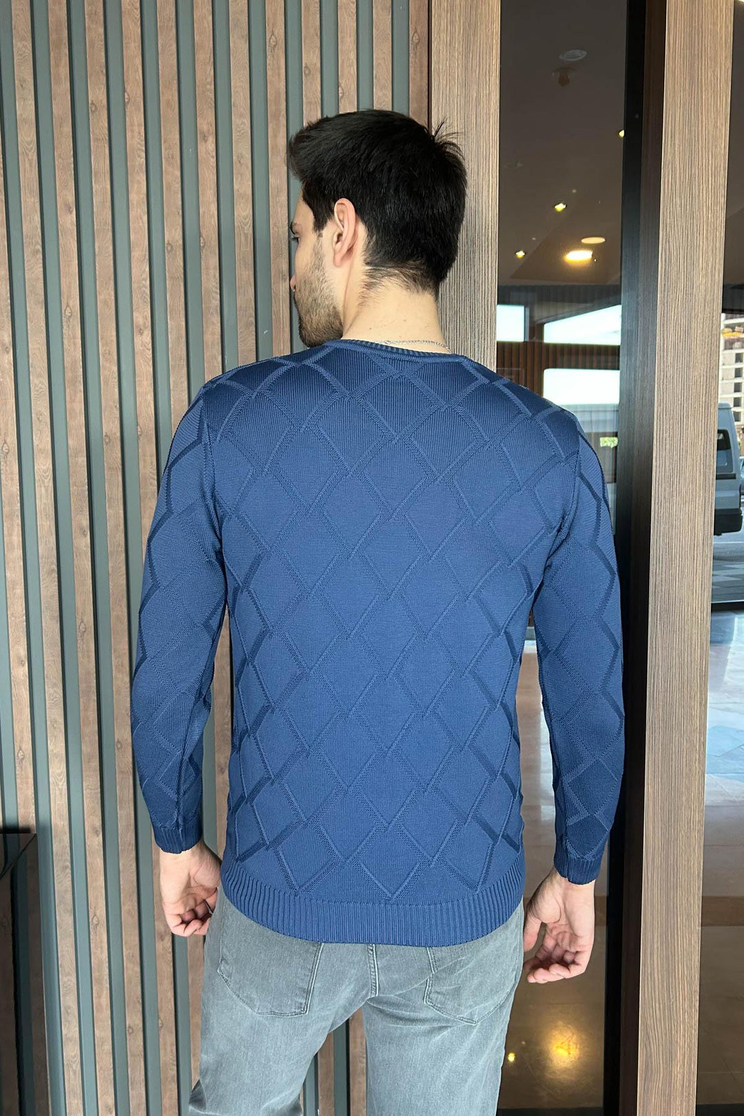 MPL Men's Bicycle Neck Baklava Patterned Sweater 401 - Tallaght