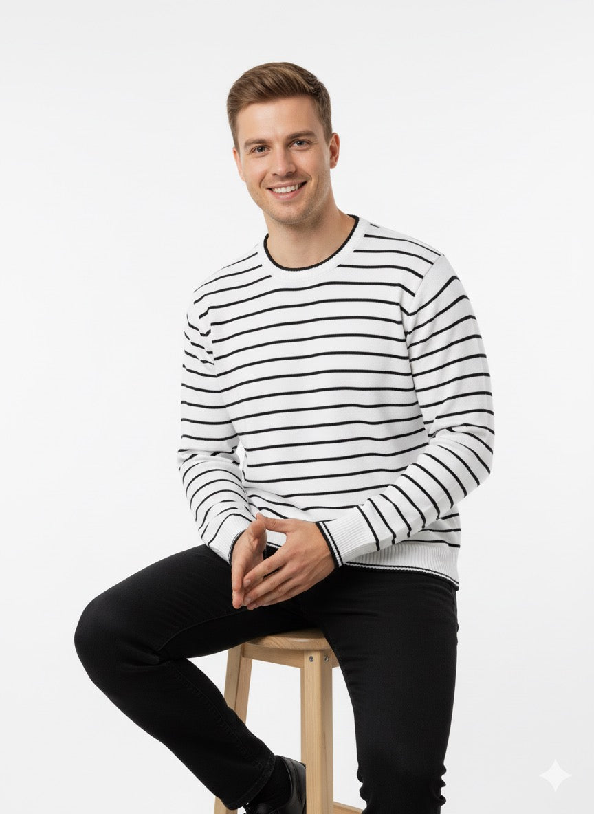 MPL Men's Striped Turtleneck Sweater 711 - Cheltenham