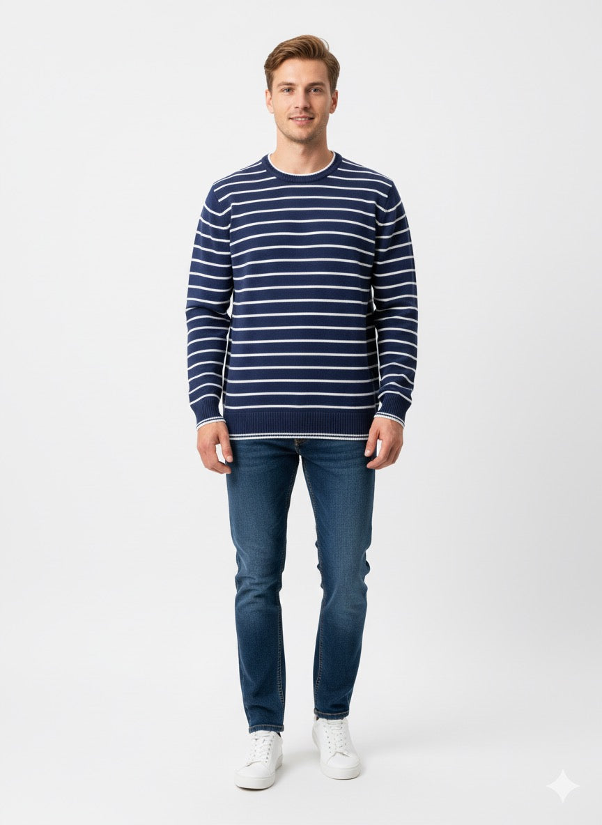 MPL Men's Striped Turtleneck Sweater 711 - Lousada