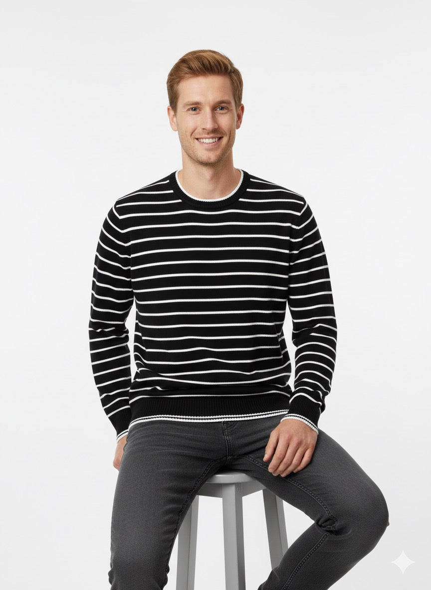 MPL Men's Striped Turtleneck Sweater 711 - Appleton
