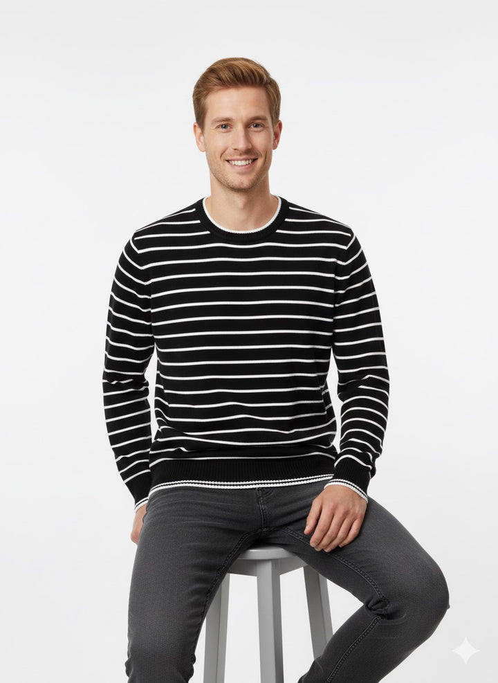 MPL Men's Striped Turtleneck Sweater 711 - Appleton