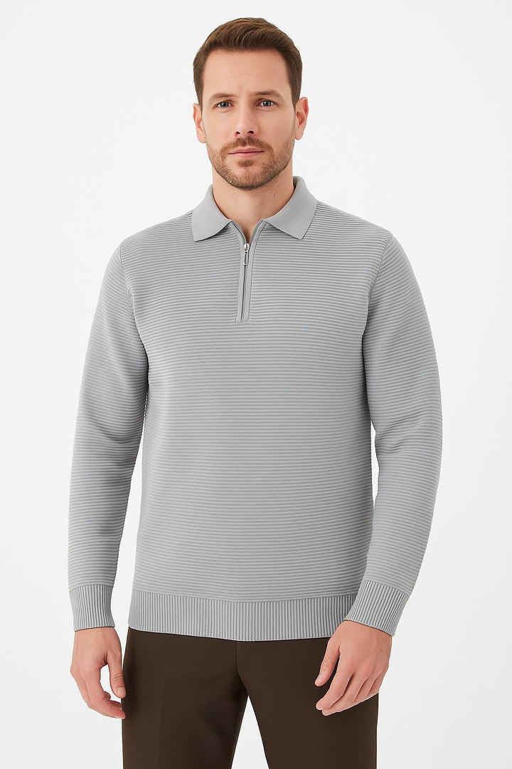 MPL Men's Zippered Polo Neck Sweater 732 - Tucson