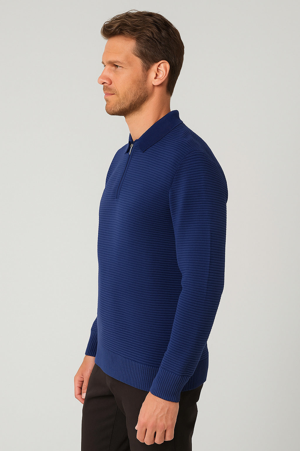 MPL Men's Zippered Polo Neck Sweater 732 - Springville