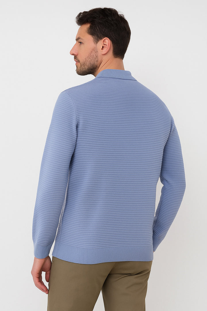 MPL Men's Zippered Polo Neck Sweater 732 - Afragola