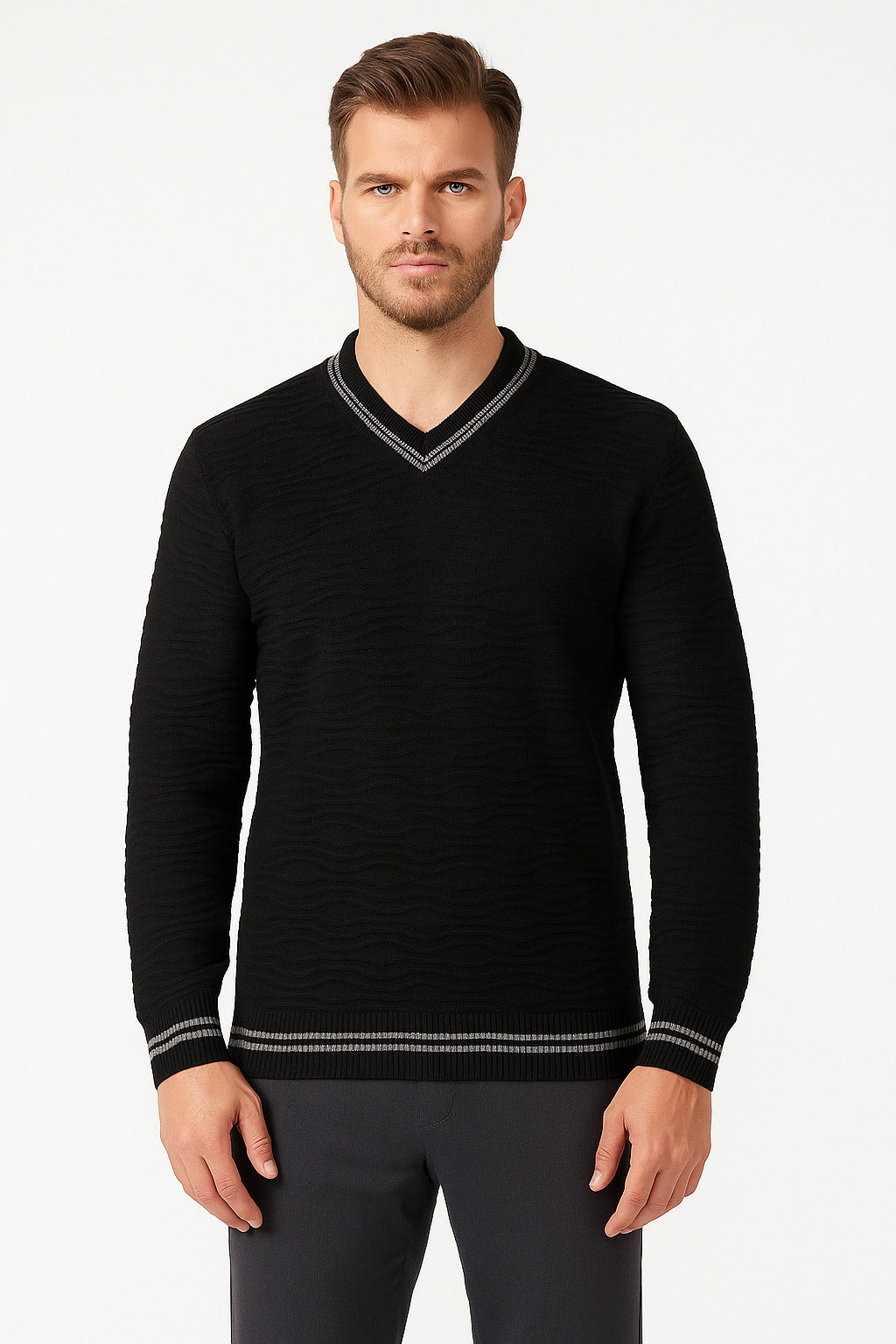 MPL Men's V-Neck Sweater 880 - Spring Hill