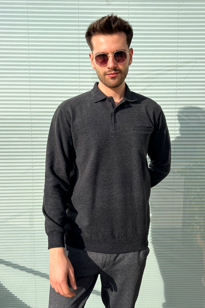 MPL Men's Pocketed Polo Neck Thessaloniki Sweatshirt 109 - Gallarate