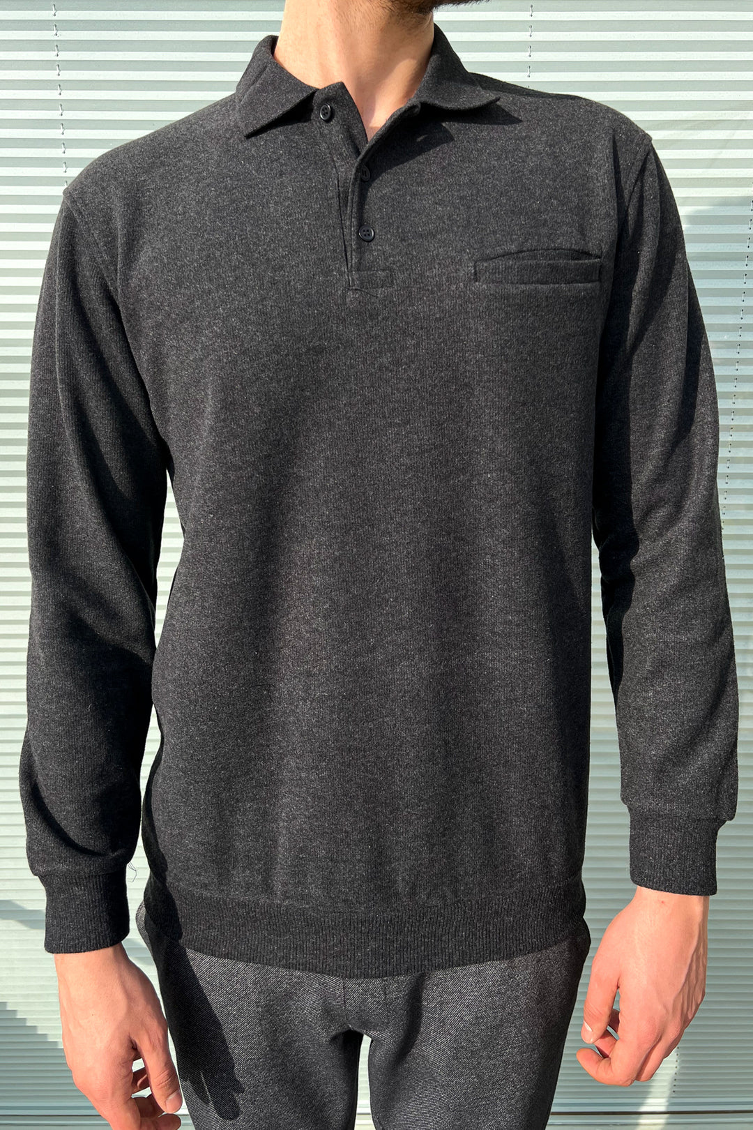MPL Men's Pocketed Polo Neck Thessaloniki Sweatshirt 109 - Gallarate