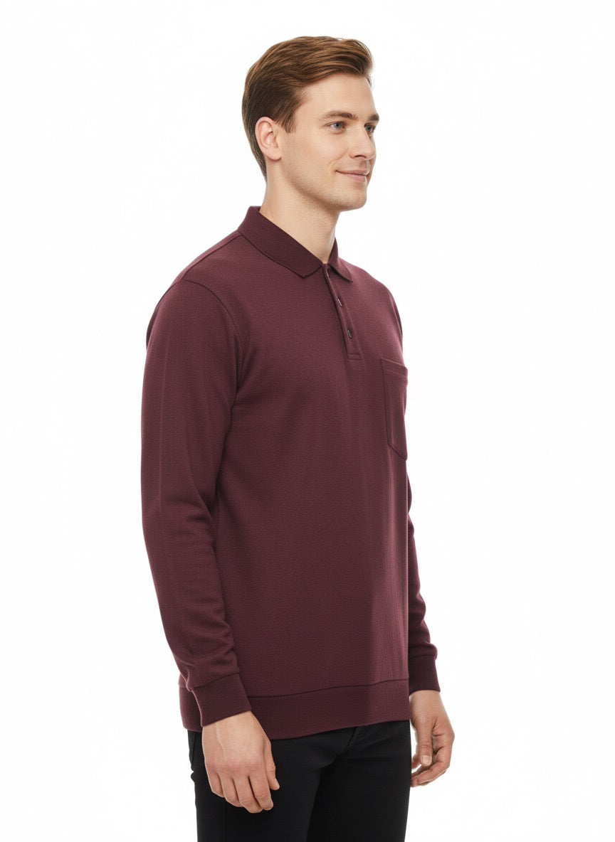 MPL Men's Pocketed Polo Neck Thessaloniki Sweatshirt 109 - Voghera