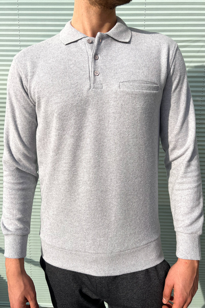 MPL Men's Pocketed Polo Neck Thessaloniki Sweatshirt 109 - Santa Clara del Cobre