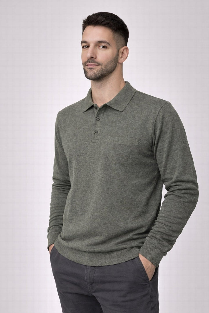MPL Men's Pocketed Polo Neck Thessaloniki Sweatshirt 109 - Pamplona