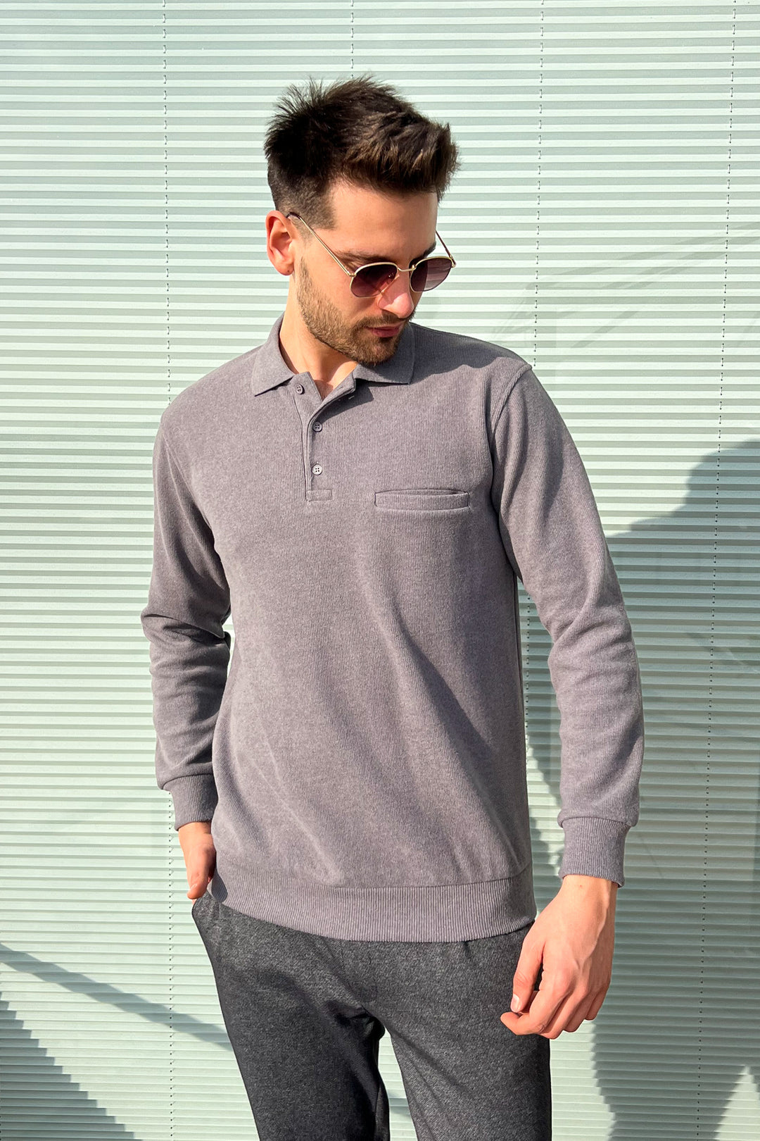 MPL Men's Pocketed Polo Neck Thessaloniki Sweatshirt 109 - Lowestoft