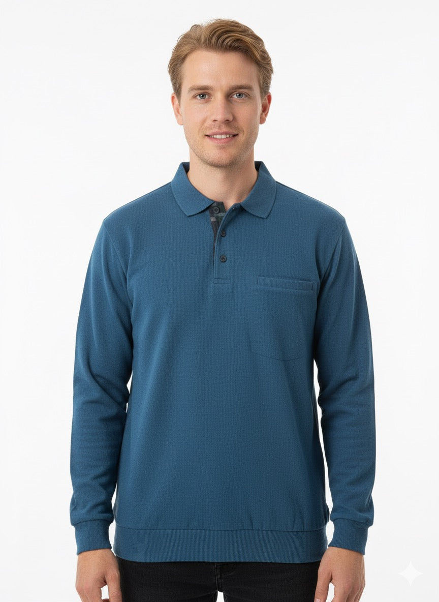 MPL Men's Pocketed Polo Neck Thessaloniki Sweatshirt 109 - Tlaquepaque