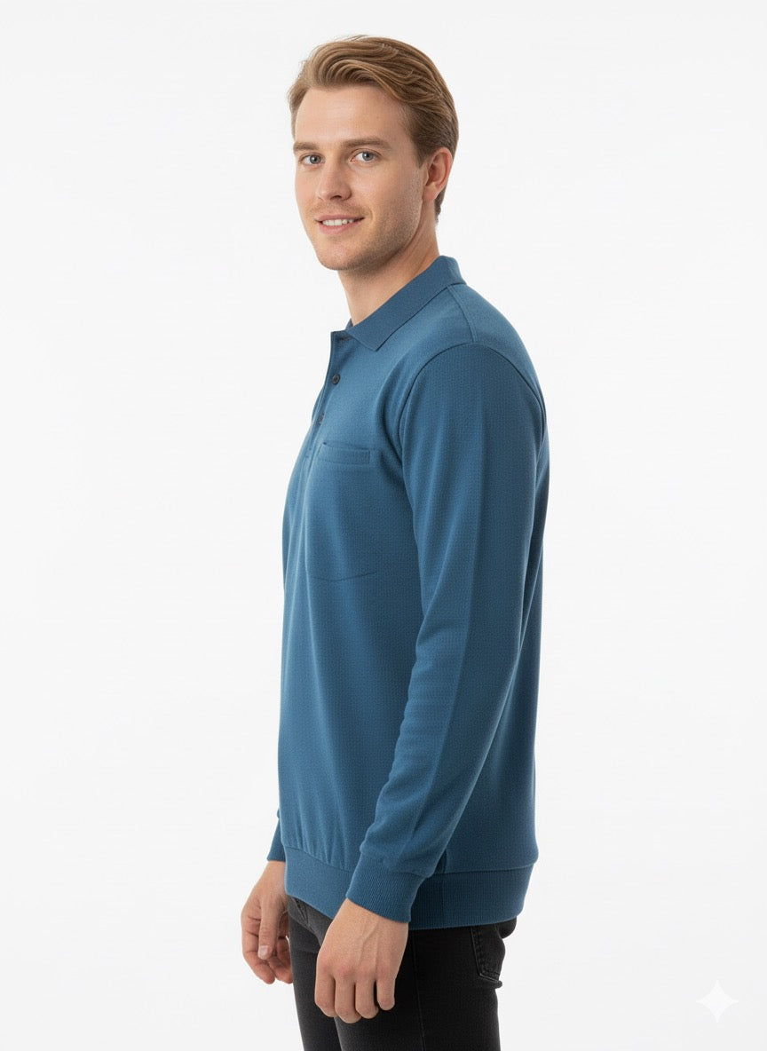 MPL Men's Pocketed Polo Neck Thessaloniki Sweatshirt 109 - Tlaquepaque