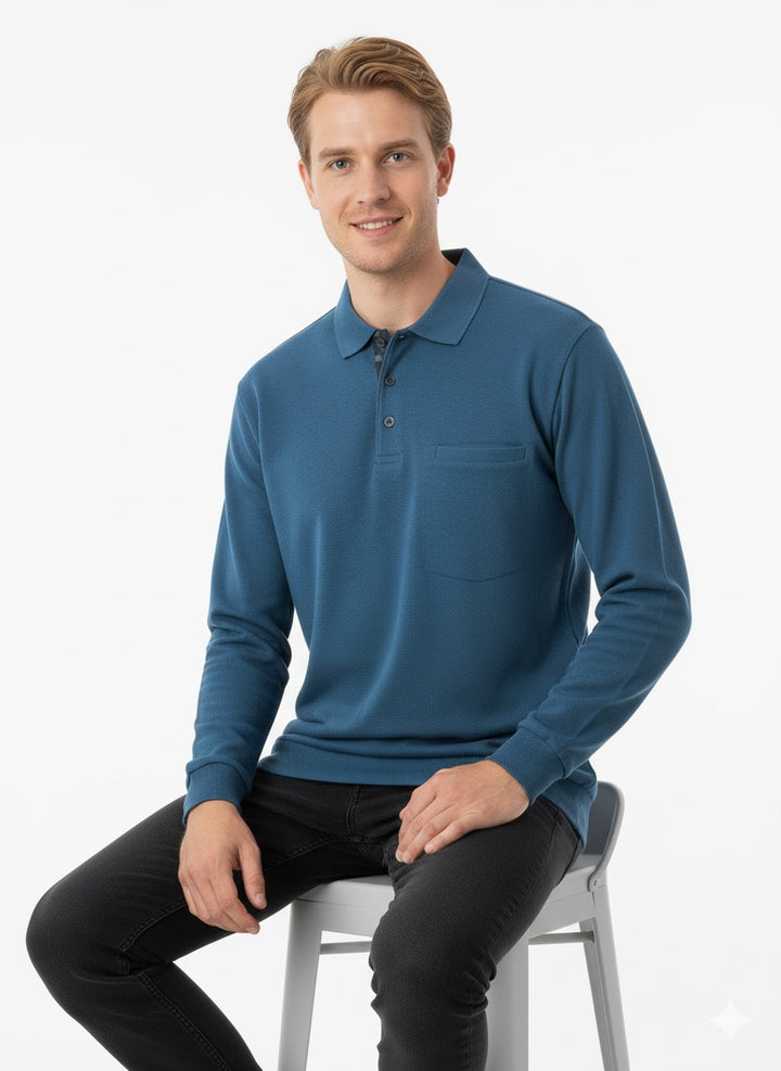 MPL Men's Pocketed Polo Neck Thessaloniki Sweatshirt 109 - Tlaquepaque