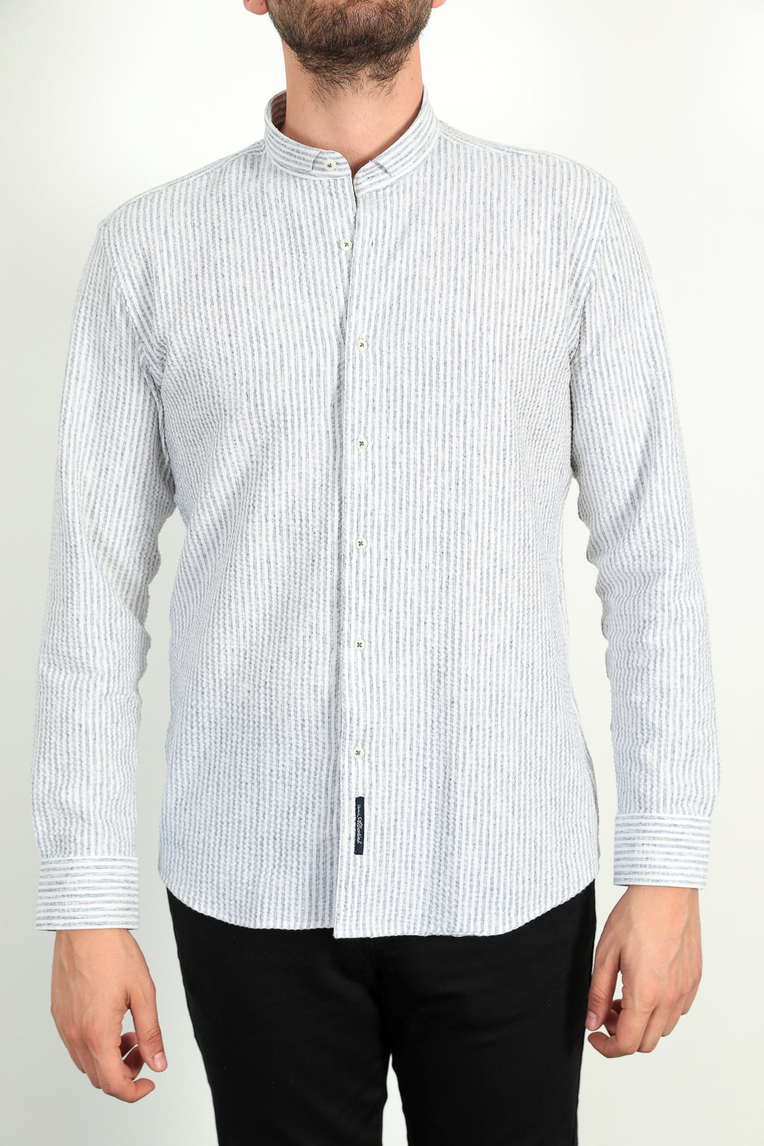 MPL Men's Stand Collar Striped Waffle Shirt 311 - Querétaro