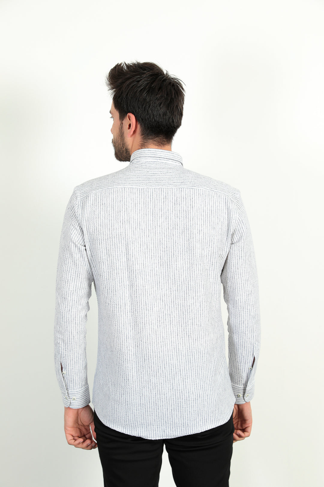 MPL Men's Stand Collar Striped Waffle Shirt 311 - Querétaro