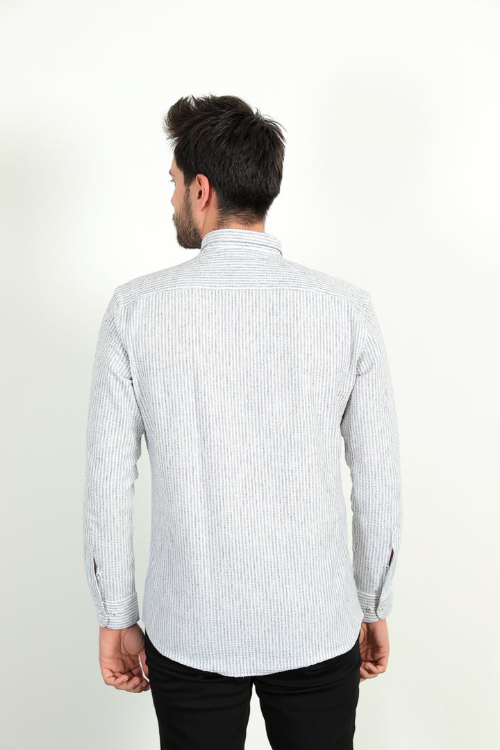 MPL Men's Stand Collar Striped Waffle Shirt 311 - Querétaro
