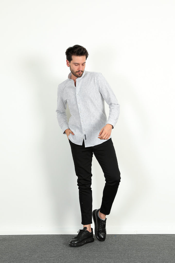 MPL Men's Stand Collar Striped Waffle Shirt 311 - Querétaro