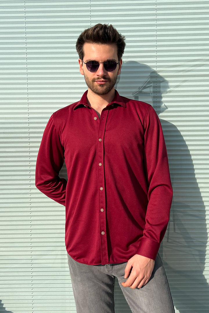 MPL Men's Long Sleeve Slimfit Knit Shirt - Villajoyosa