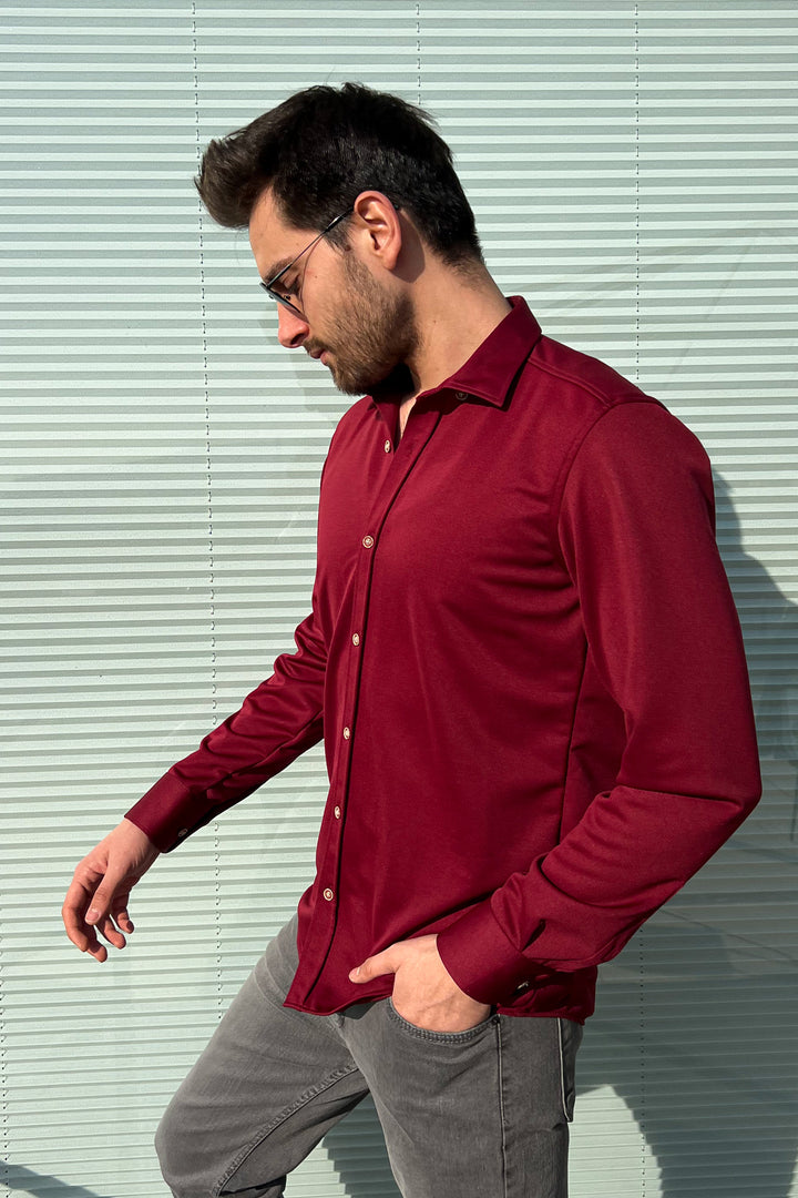 MPL Men's Long Sleeve Slimfit Knit Shirt - Villajoyosa