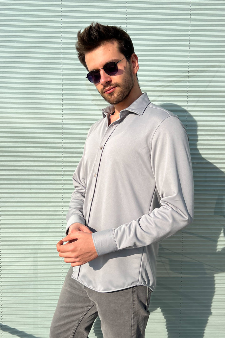 MPL Men's Long Sleeve Slimfit Knit Shirt - Beeston