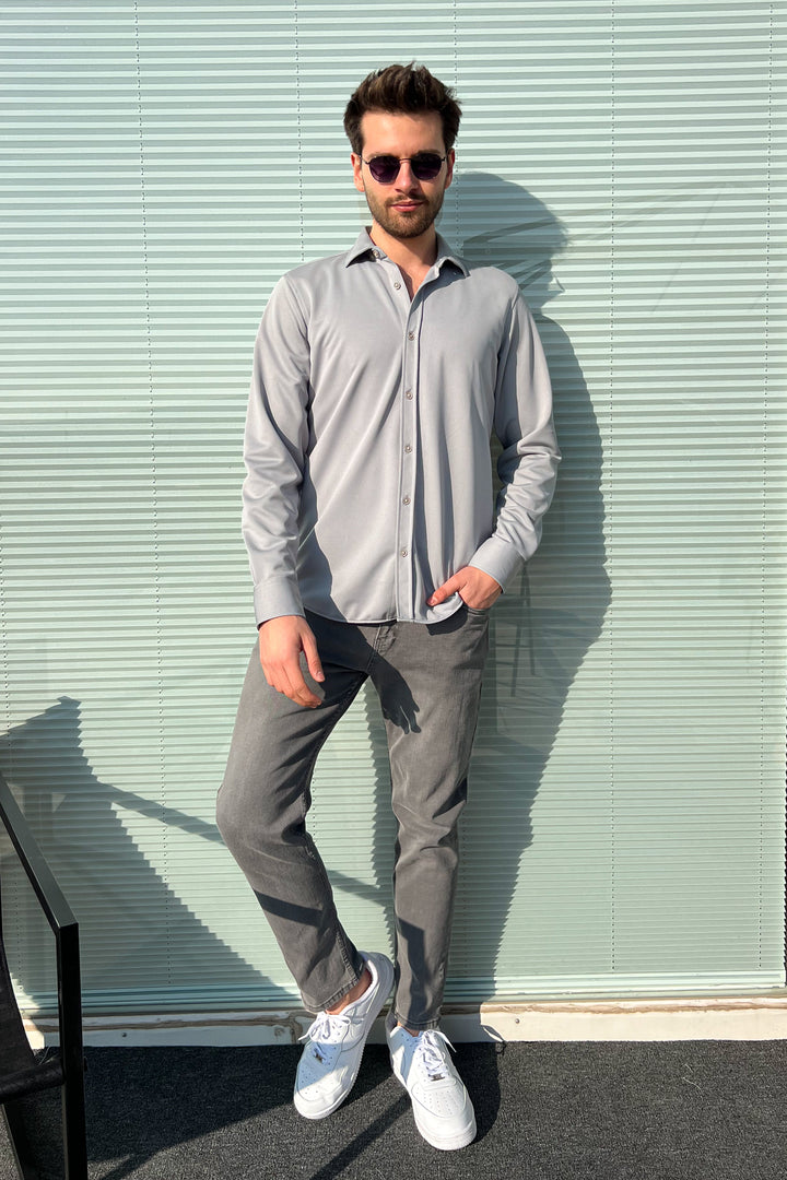 MPL Men's Long Sleeve Slimfit Knit Shirt - Beeston